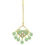 Aheli Ethnic Traditional Wedding Festive Wear Faux Kundan Floral Enamel Necklace with Maang Tikka Set Indian Bollywood Fashion Jewelry for Women Girls