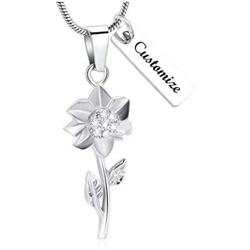 memorial jewelry Sun Flower Cremation Urn Necklace Keepsake Ashes Pendant Cremation Jewelry