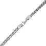 Mens Stainless Steel Thin Foxtail Chain Necklace - 4 MM Wide, 24 Inches Length with Lobster Clasp