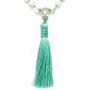 Larimar Accessories Mala Beads 108, 8mm Prayer Malas, All Natural A-1 Beaded Gemstones, Beaded Silk Tassel Necklace, Mens Crystal Healing Bead Jewelry