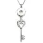 Key Pendant Snap Charm Necklace Stainless Steel 24 Inch Key Pendant Snap Charm Necklace Stainless Steel 24 Inch