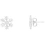 Disney Frozen Jewelry Sterling Silver Snowflake Pendant Necklace and Stud Earring Set, 18” Chain for Women
