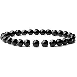 Magnetic Therapy Energy Bracelet for Couples Men Women Cordless 8.25'' Adjustable Rear Earth Strong Magnetic for Arthritis Pain Relief Fidget Bracelet Stress Relief Anti-Anxiety (Black)