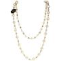 Fashion Jewelry Designer Bridal and Chic Long Imitation Pearl Clover Flower Strand Necklace for Women
