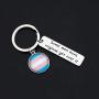 POTIY Transgender Pride Gift Trans Pride Flag Charm Jewelry LGBTIQA Keychian Pink White Blue Trans Pendant Keyring