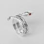 Eriokk Snake Rings, Punk Vintage Animal Opening Adjustable Knuckle Snake Rings For Teen Girls Women Men Cool 925 Sterling Silver Jewelry Rings