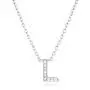 KRENQUE 14K Silver Plated Cubic Zirconia Initial Necklace|Dainty Letter Pendant Necklaces for Women
