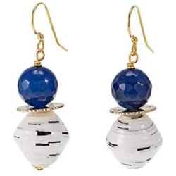 Akola''Sparkly Blue Lamu'' Drop Earrings