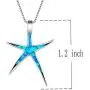Sterling Silver Starfish Necklace Pendant Earrings Blue Opal White Opal or Green Opal Pendant Necklace