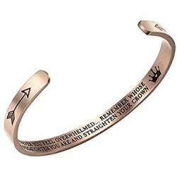 voqoomkl Personalized Bracelets Stainless Steel Jewelry for Women Girls Gift Sliver Rose Gold Cuff Bangle for Mom Daughter Teen Girls Gift