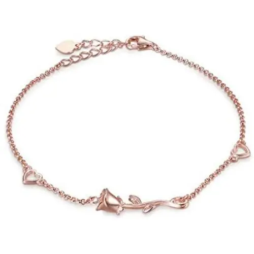 oGoodsunj Cute Rose Flower Necklace Bracelet Ankle - 925 Sterling Silver Fashion Jewelry for Women Girls Gifts Birthday Mothers Day oGoodsunj Cute Rose Flower Necklace Bracelet Ankle - 925 Sterling Silver Fashion Jewelry for Women Girls Gifts Birthday Mothers Day