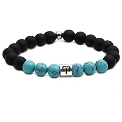 SBI Jewelry 12 Constellation Zodiac Bracelet for Men Women Turquoise Beaded Stretch Bracelets Gift for Birthday Friendship SBI Jewelry 12 Constellation Zodiac Bracelet for Men Women Turquoise Beaded Stretch Bracelets Gift for Birthday Friendship