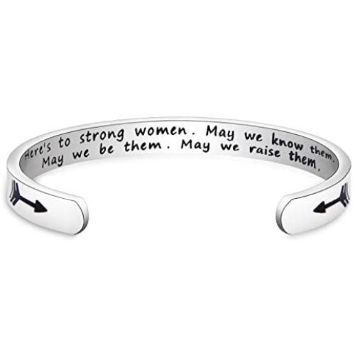MAOFAED Inspiration Gift Empowered Women Gift Here’s to Strong Women May We Know Them May We Be Them May We Raise Them Gift for Her