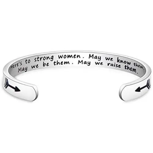 MAOFAED Inspiration Gift Empowered Women Gift Here’s to Strong Women May We Know Them May We Be Them May We Raise Them Gift for Her