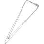 WangGao Stainless Steel Dainty Double Layer Chain Choker Pendant Necklace for Women Girls