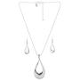 Madison Tyler Classic Collection Silver Plated 18'' Teardrop Necklace and Earring Set