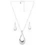 Madison Tyler Classic Collection Silver Plated 18'' Teardrop Necklace and Earring Set