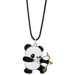 Winssi Sports Panda Necklace with Black Cord Panda Jewelry Gift for Teen Girls and Boys