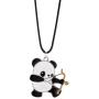 Winssi Sports Panda Necklace with Black Cord Panda Jewelry Gift for Teen Girls and Boys