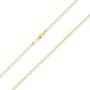 Nuragold 14k Yellow Gold 2.5mm Cuban Chain Curb Link Diamond Cut Pave Two Tone Pendant Necklace, Mens Womens Lobster Lock 16'' 18'' 20'' 22'' 24'' 26''