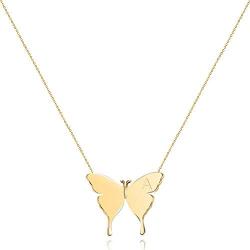 ZMZY Dainty Butterfly Necklace for Women Simple Tiny Charm Pendant Necklaces Personalized 14k Gold Filled Necklace Jewelry