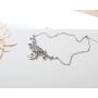 PZ Paz Creations 925 Sterling Silver Floral Swirl Gemstone Statement Necklace