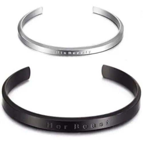 WISTIC His and Hers Couple Bracelet Stainless Steel Adjustable Cuff Bracelet for Women Men WISTIC His and Hers Couple Bracelet Stainless Steel Adjustable Cuff Bracelet for Women Men