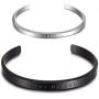 WISTIC His and Hers Couple Bracelet Stainless Steel Adjustable Cuff Bracelet for Women Men
