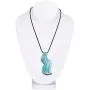 BeSheek Murano Inspired Blown Glass Lampwork Art Twisted Curl Artisan Handmade Necklace Pendant Aqua Blue Gift for Women BeSheek Murano Inspired Blown Glass Lampwork Art Twisted Curl Artisan Handmade Necklace Pendant Aqua Blue Gift for Women