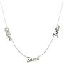 Three Name Necklace for Women Custom Family Chain Nameplate Pendant Gift