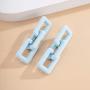 Aimimier Egirl Coloful Geometric Link Chain Drop Earrings Acrylic Rectangle Chain Long Pendant Dangle Earrings Prom Party Festival Jewelry for Women and Girls (Blue)