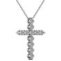 1/5 to 1/2 Carat Diamond Cross Pendant Necklace for Women in 14k White Gold (H-I, SI2-I1, cttw) with 18 Inch Silver Chain and Lobster Claw by Privosa Fine Jewelry