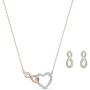 SWAROVSKI Womens Infinity Jewelry Set Collection, Rose Gold Tone & Rhodium Finish, Clear Crystals