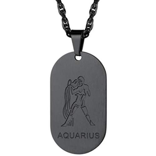 PROSTEEL Stainless Steel Zodiac Star Sign Constellation Horoscope Pendant Necklace Gift Idea Men Women