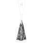 RIAH FASHION Bohemian Tassel Statement Necklace - Lightweight Plaid Fabric, Faux Suede Fringe Long Bead Chain