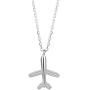 Tiny Crystal Airplane Pendant Necklace for Women Teen Girls Kids 925 Sterling Silver 18K White Gold Plated Huggie Diamond Plane Free Fly Wings Drop Choker Y Necklace Chain Lightweight Fashion Jewelry