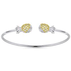 KOAEM Silver 3D Dolphin Bracelet Elegant Green/Blue/Pink Crystal Spring Bangle Gift for Friend Sister Mom Wife Daughter