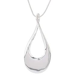 Madison Tyler Classic Collection Silver Plated 18'' Teardrop Necklace and Earring Set