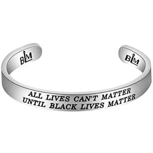 FUSTMW Black Lives Matter Bracelet BLM Cuff Bracelet All Lives Cant Matter Until Black Lives Matter Inspirational Gifts FUSTMW Black Lives Matter Bracelet BLM Cuff Bracelet All Lives Cant Matter Until Black Lives Matter Inspirational Gifts