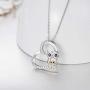 JUSTKIDSTOY Owl Necklace Sterling Silver Opal Owl Necklace Crescent Moon Pendant Owl Jewelry Gifts for Women Owl Lovers,for Mom Mothers Day