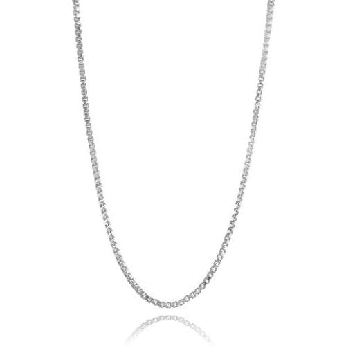 Hoops & Loops Sterling Silver 1mm Box Chain Dainty Necklace