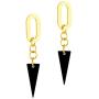 555Jewelry Stainless Steel Small Edgy Triangle Dangle Earrings for Women & Girls