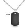 Bling Jewelry Personalized Plain Simple Basic Mens Engravable Black Dog Tag Pendant Necklace for Men Stainless Steel 24 Inch Chain