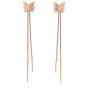 EVEVIC Stainless Steel Butterfly Necklace Earrings Set for Women 14K Gold Plated Hypoallergenic Jewelry Sets