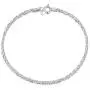 Amberta 925 Sterling Silver 2 mm Snow/Rock Chain Bracelet