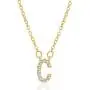 Harlermoon Cubic Zirconia Initial Necklace 14K Gold Plated A-Z Letter Necklace Tiny Monogram Name Jewelry for Women Girls