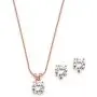 Mariell 14K Rose Gold Cubic Zirconia Jewelry Set - 2cwt Round Pendant with Matching Clip-On Earrings Mariell 14K Rose Gold Cubic Zirconia Jewelry Set - 2cwt Round Pendant with Matching Clip-On Earrings