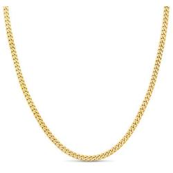 Kezef Creations 3mm Miami Cuban Link Chain in 18K Gold Plated Sterling Silver, Rose Gold Plated Sterling Silver & 925 Sterling Silver Bracelets and Necklaces 7-36 Inches