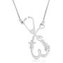 Beleco Jewelry Personalized Stethoscope Necklace With Name, Customized Name Medical Jewelry, Pendant For Nurse, Gift For Doctors, Perfect Present For Women And Girlfriend, Womans Jewelry, Medical Student Gift, Any Name Stethoscope Pendant