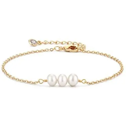 Mevecco Gold Tiny Pearl Bracelet,14K Gold Plated Cute Beaded Freshwater Cultured Pearls Tiny Charm Dainty Handmade Bracelet for Women… Mevecco Gold Tiny Pearl Bracelet,14K Gold Plated Cute Beaded Freshwater Cultured Pearls Tiny Charm Dainty Handmade Bracelet for Women…